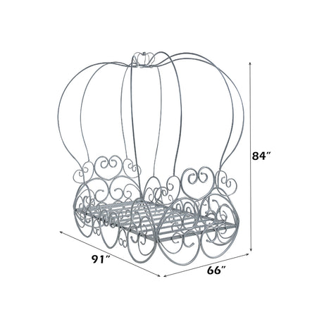 Priya Silver Twin Bed w/ Canopy - Ornate Home