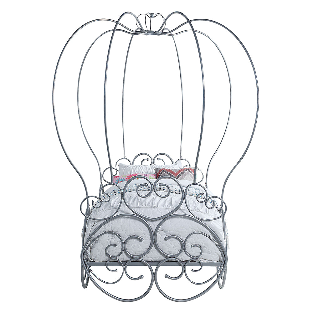 Priya Silver Twin Bed w/ Canopy - Ornate Home