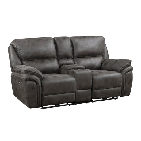 Proctor Gray Power Double Reclining Loveseat - Ornate Home