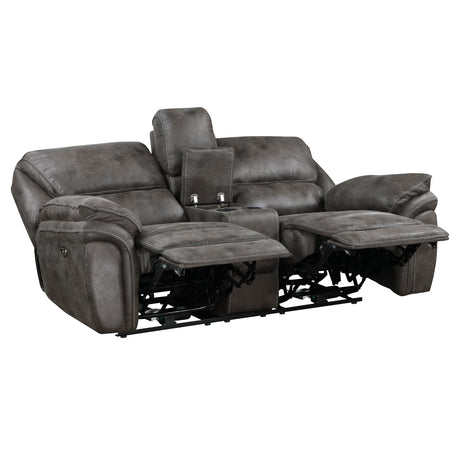 Proctor Gray Power Double Reclining Loveseat - Ornate Home
