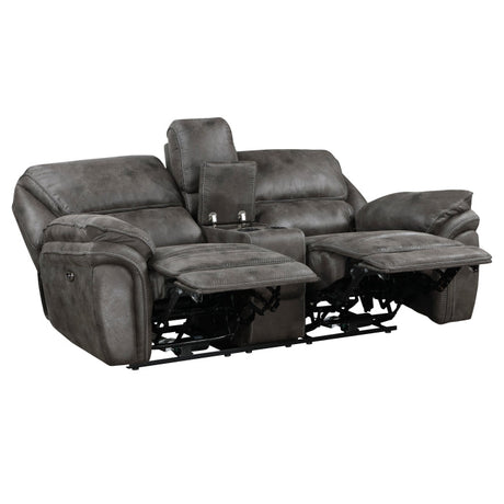 Proctor Gray Power Double Reclining Loveseat - Ornate Home