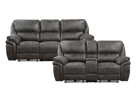 Proctor Gray Power Reclining Sofa and Loveseat - Ornate Home