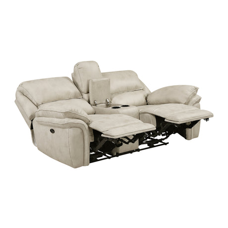 Proctor Sand Power Double Reclining Loveseat - Ornate Home