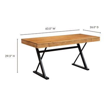 Profecto Natural Oak Desk - Ornate Home
