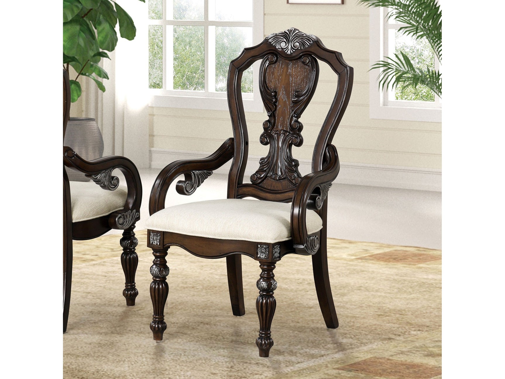 Promenade Dark Brown Arm Chair (Set of 2) - Ornate Home