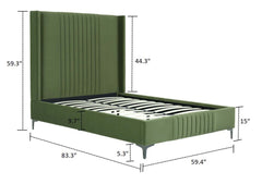 Promenade Full- Size Bed in Moss Green - Ornate Home