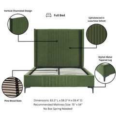 Promenade Full- Size Bed in Moss Green - Ornate Home