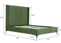Promenade Queen-Size Bed in Moss Green - Ornate Home