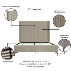 Promenade Queen-Size Bed in Rustic Taupe - Ornate Home