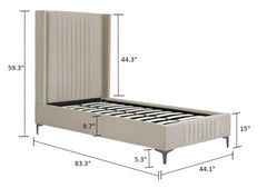 Promenade Twin-Size Bed in Rustic Taupe - Ornate Home