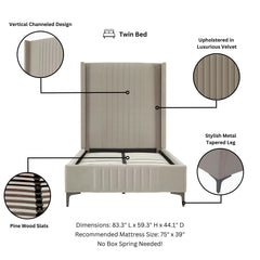 Promenade Twin-Size Bed in Rustic Taupe - Ornate Home