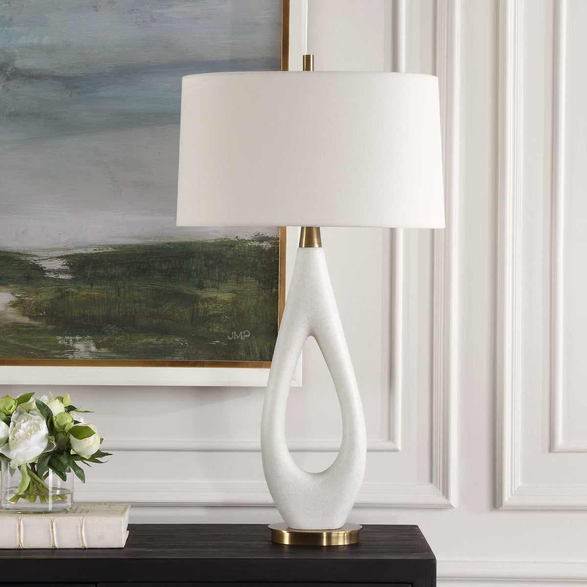 Promenade White Table Lamp - Ornate Home