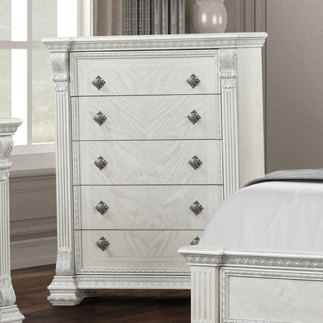 Promenade Wire Brushed White Chest - Ornate Home