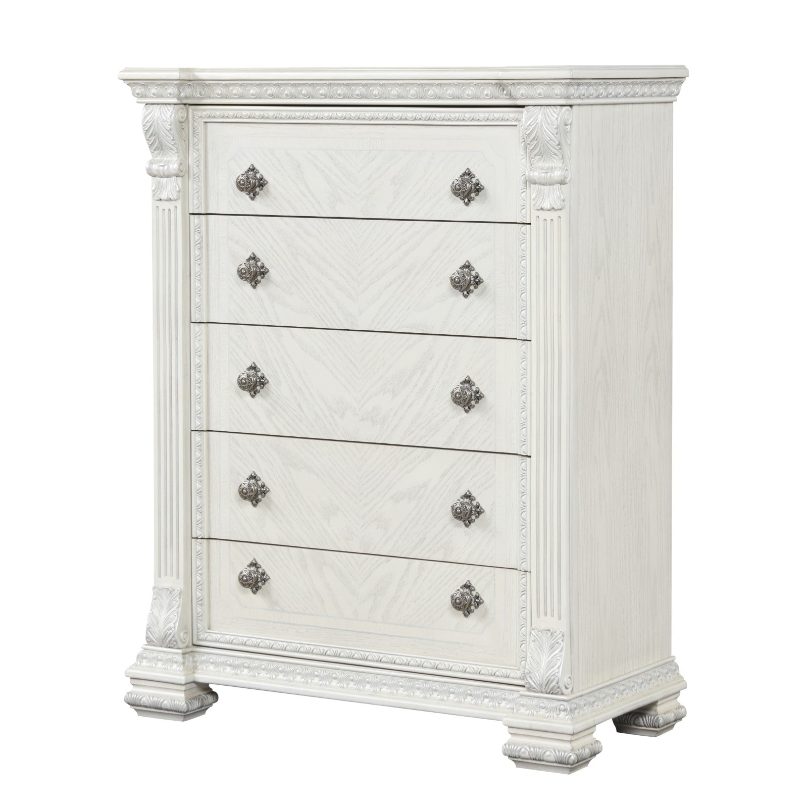 Promenade Wire Brushed White Chest - Ornate Home