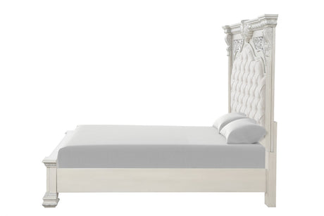 Promenade Wire Brushed White Eastern King Bed - Ornate Home