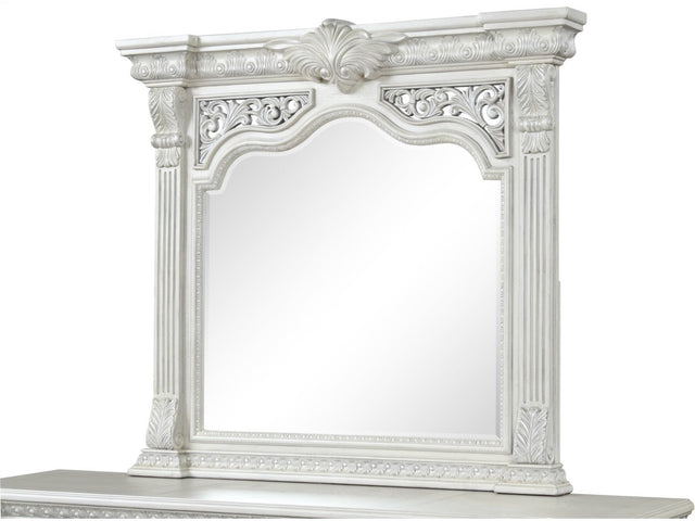 Promenade Wire Brushed White Mirror - Ornate Home