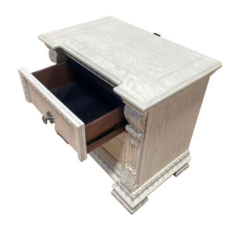 Promenade Wire Brushed White Nightstand - Ornate Home