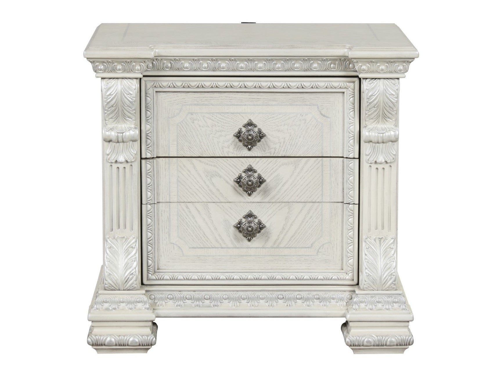 Promenade Wire Brushed White Nightstand - Ornate Home