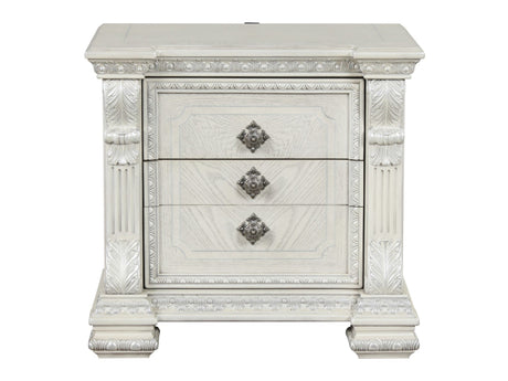Promenade Wire Brushed White Nightstand - Ornate Home