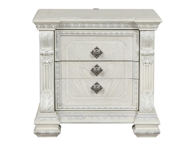 Promenade Wire Brushed White Nightstand - Ornate Home