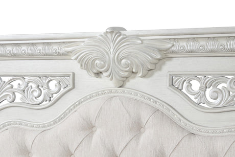Promenade Wire Brushed White Queen 4 Piece Bedroom Set - Ornate Home