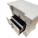 Promenade Wire Brushed White Queen 4 Piece Bedroom Set - Ornate Home