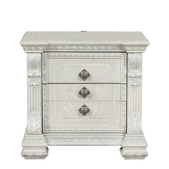 Promenade Wire Brushed White Queen 5 Piece Bedroom Set w/2 Nightstands - Ornate Home