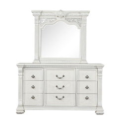 Promenade Wire Brushed White Queen 5 Piece Bedroom Set w/Chest - Ornate Home