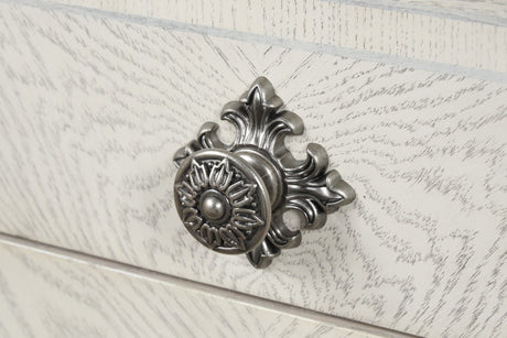 Promenade Wire Brushed White Queen 5 Piece Bedroom Set w/Chest - Ornate Home