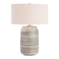Prospect Blue/Brown/White Ceramic Large Table Lamp - Ornate Home