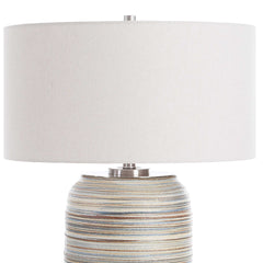 Prospect Blue/Brown/White Ceramic Large Table Lamp - Ornate Home