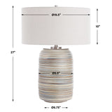 Prospect Blue/Brown/White Ceramic Large Table Lamp - Ornate Home