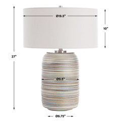 Prospect Blue/Brown/White Ceramic Large Table Lamp - Ornate Home