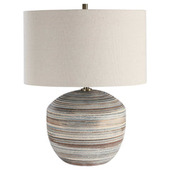 Prospect Blue/Brown/White Striped Accent Lamp - Ornate Home