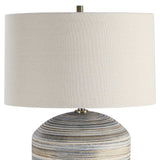 Prospect Blue/Brown/White Striped Accent Lamp - Ornate Home