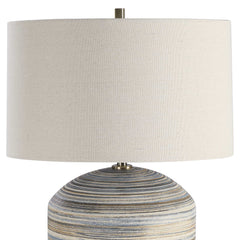 Prospect Blue/Brown/White Striped Accent Lamp - Ornate Home