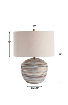 Prospect Blue/Brown/White Striped Accent Lamp - Ornate Home