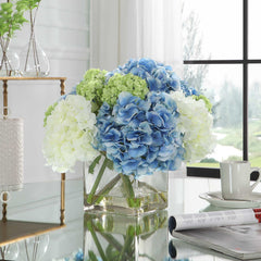 Providence Hydrangea Blue/Green/White Bouquet - Ornate Home