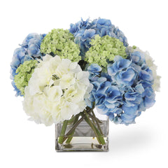 Providence Hydrangea Blue/Green/White Bouquet - Ornate Home
