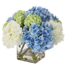 Providence Hydrangea Blue/Green/White Bouquet - Ornate Home