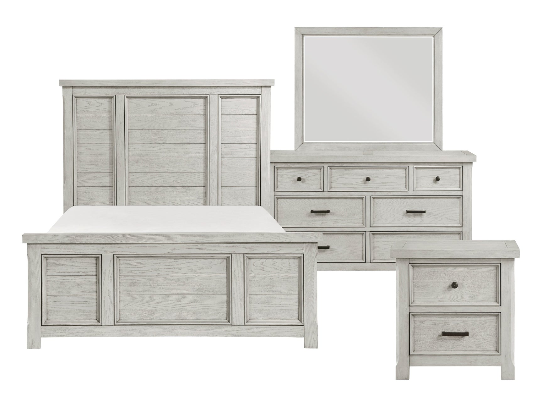 Providence Light Gray 4-piece Queen Bedroom Set - Ornate Home