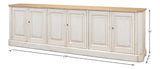Provincial Living White Sideboard (6 Door) - Ornate Home