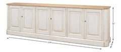 Provincial Living White Sideboard (6 Door) - Ornate Home