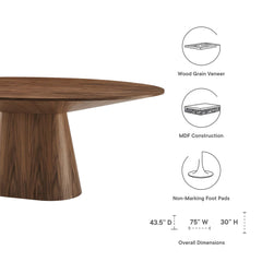 Provision Walnut 75" Oval Dining Table - Ornate Home