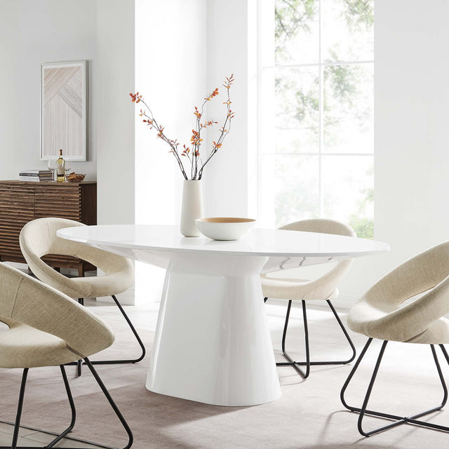 Provision White 75" Oval Dining Table - Ornate Home