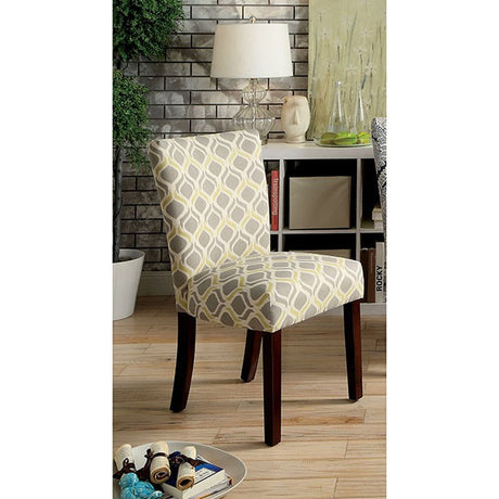 Prue Yellow/Gray Accent Chair (Set of 2) - Ornate Home