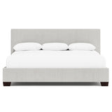 Pryce White/Cream Fabric Panel King Bed - Ornate Home