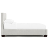 Pryce White/Cream Fabric Panel King Bed - Ornate Home