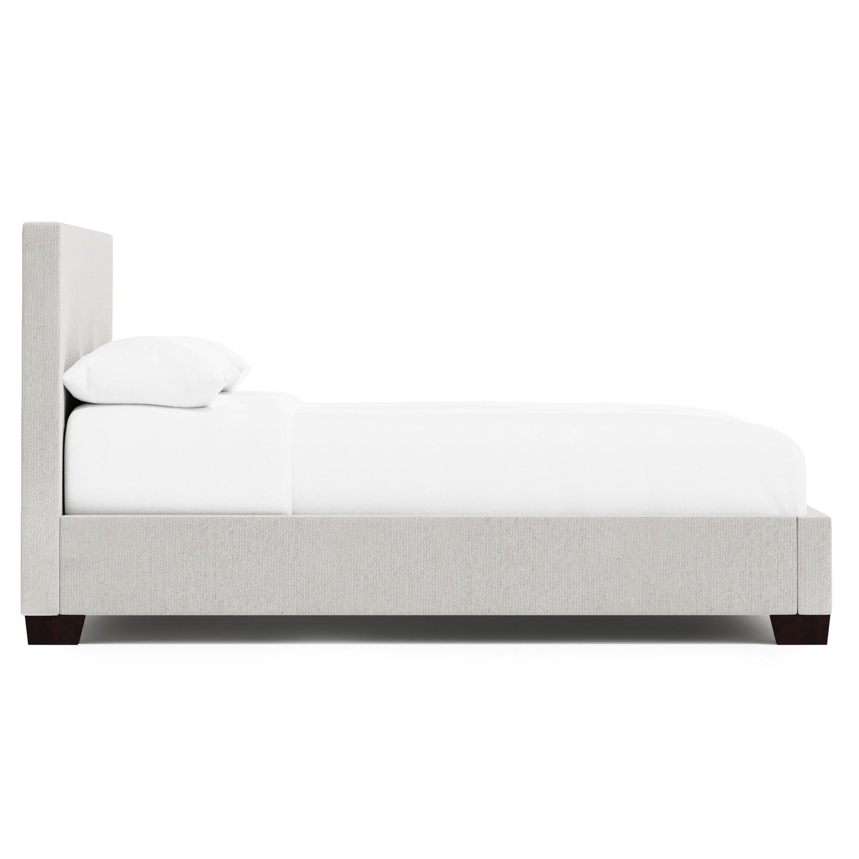 Pryce White/Cream Fabric Panel King Bed - Ornate Home