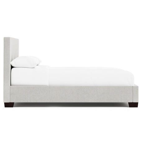 Pryce White/Cream Fabric Panel King Bed - Ornate Home
